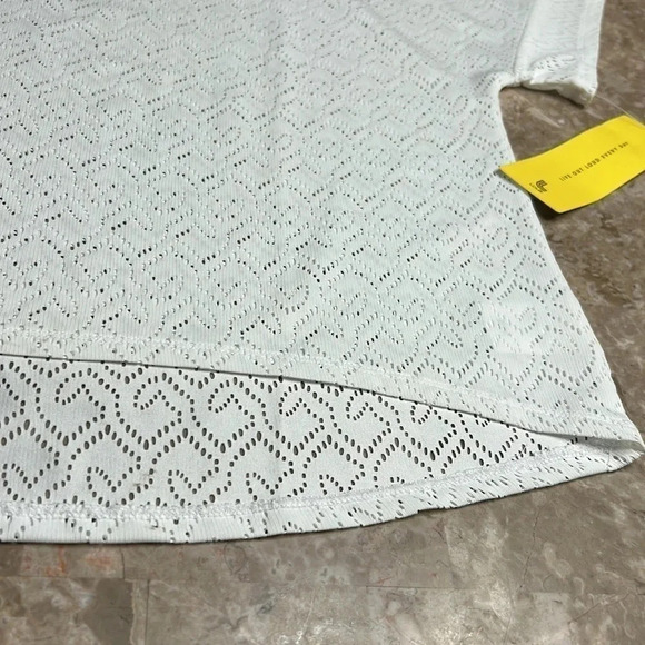 Lole,sheer,eyelets,Hi Lo white boxy top,boat neck,BETH EDITION, Y2K,vintage,NWT - Picture 8 of 11